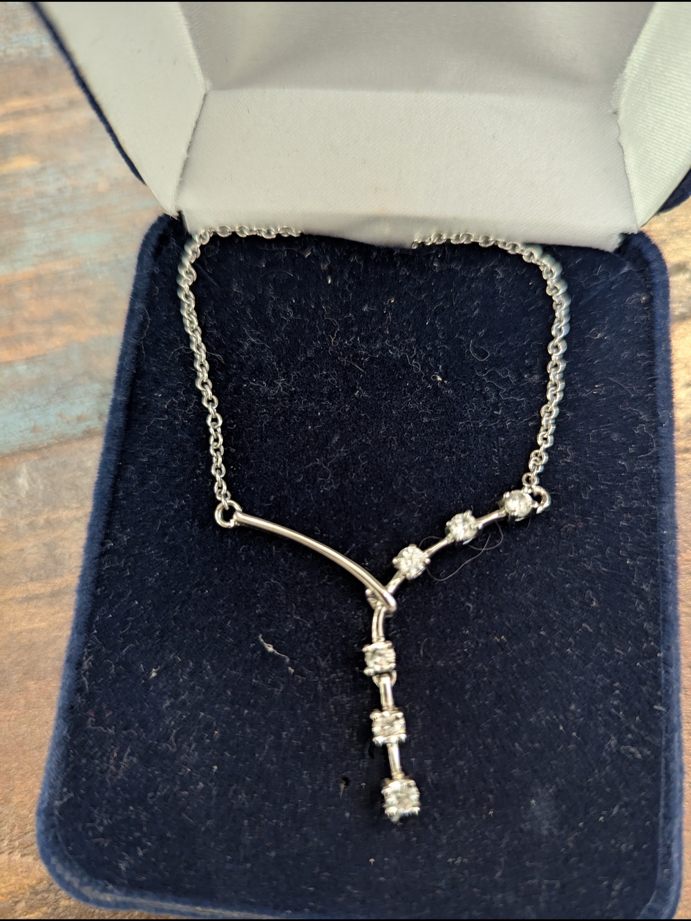 Montana Silversmiths Silver Y-Drop Necklace with Zirconias - Picture 2 of 9